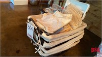 4 Wicker Baskets w/ Cloth Liners & Doilies, Table