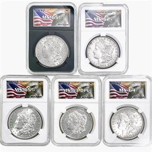 1878-1880 [5] Morgan Silver Dollar IGCS MS