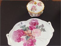 Pink Floral Painted Dishes
