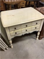 Painted wood single drawer night stand