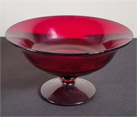 Ruby Red Pedestal Bowl