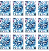 12 FLORAL WATER COLOUR THINKING OF YOU CARDS