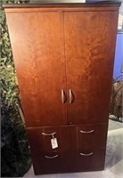 JSI Cherry Armoire With Lateral Filing Cabinet