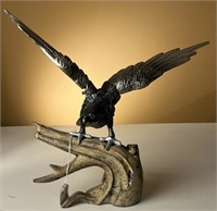 Japanese Cast Iron Falcon Sculpture