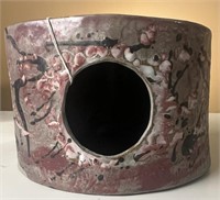 1980' s Splatter Glazed Drum Vase