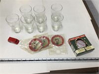 Coca Cola glasses, ornament, plates and van