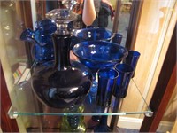 Lot of Assorted Cobalt Glass Items