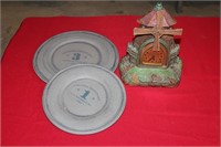 Clock & Wooden Plates