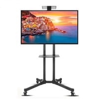 unho Mobile TV Cart Stand: Height Adjustable Flat