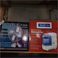 Retro Tabletop Fan & Warn Moisture Humidifier