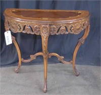 ANTIQUE FRENCH CARVED HALL TABLE