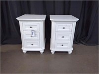 PAIR OF WHITE LAMP TABLES
