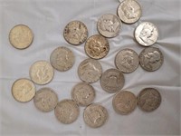 19 Franklin Half Dollars