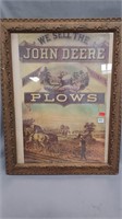 Rare Antique Framed John Deere Poster