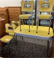 5 Pc. Yellow Mid Century Formica Dinette Set