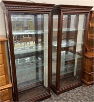 Pair Of Matching Cherry Curio Cabinets