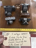 4 old cameras Kodak Jiffy Vollenda Six20 Retina