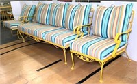 Yellow Metal Patio Sofa & Chairs with Cushions