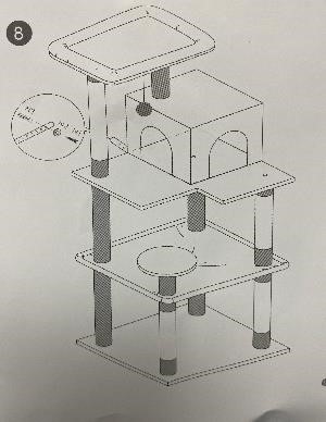 CAT TREE , LIGHT GREY