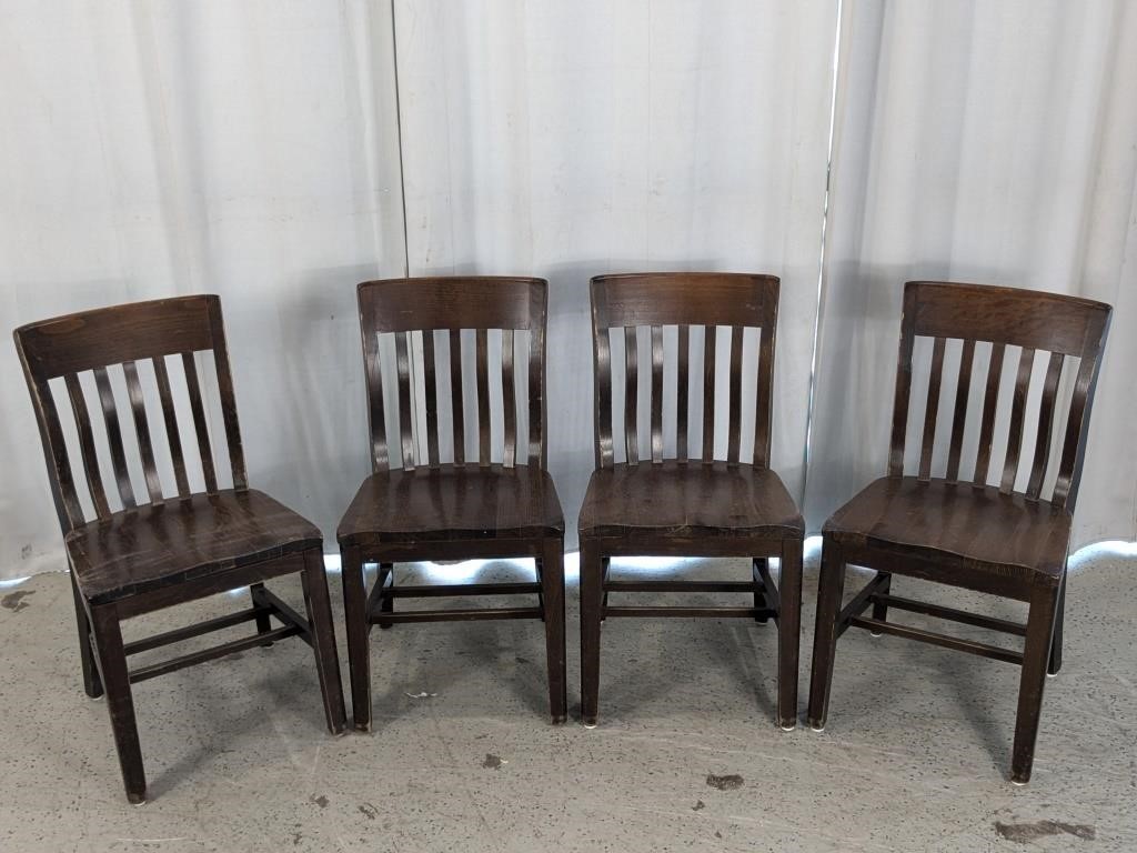 (4)Vintage Slat Back Chairs