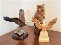 3 Pc Lot with Eagles & Owl