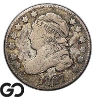 1827 Capped Bust Dime, Choice FINE+ Early Silver