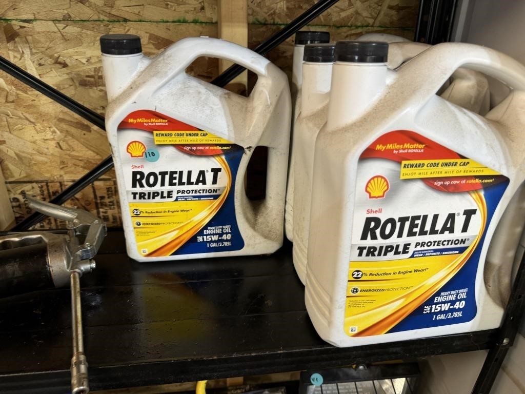 SHELF LOT OF CHEMICALS / GREASE GUN