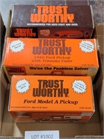 3 NOS TRUSTWORTHY ADVERTISING TRUCK COIN BANKS