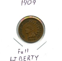 1909 Indian Head Cent - Full Liberty