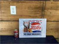Embossed Pepsi-Cola Sign 12*16
