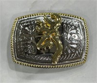 Silver Gold Framed Deer Belt Buckle