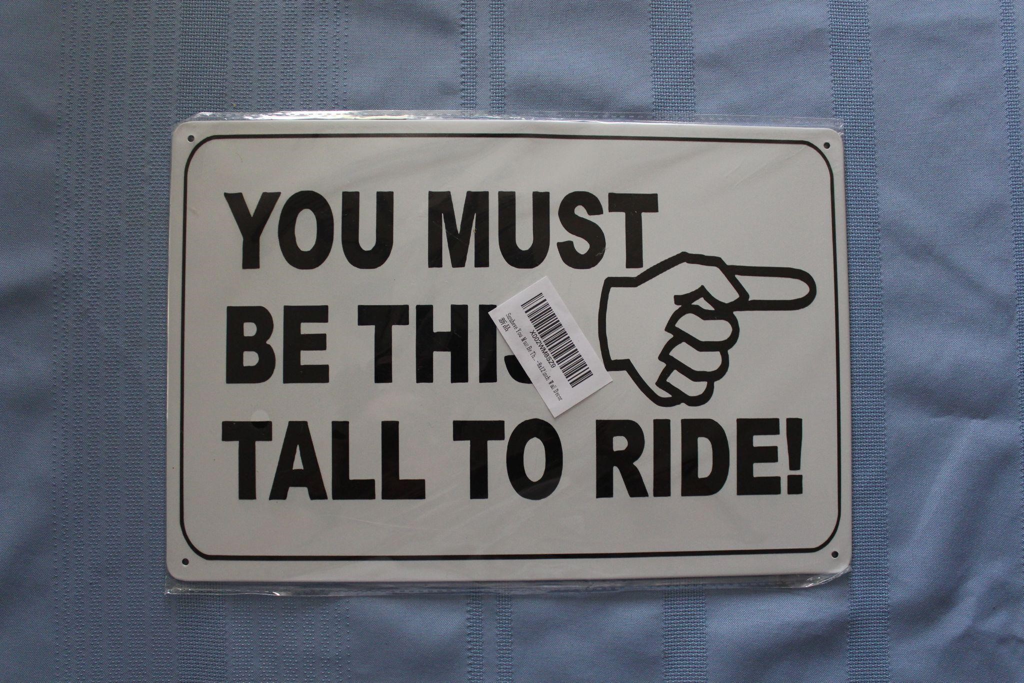 Retro Tin Sign: You Must Be This Tall To Ride!