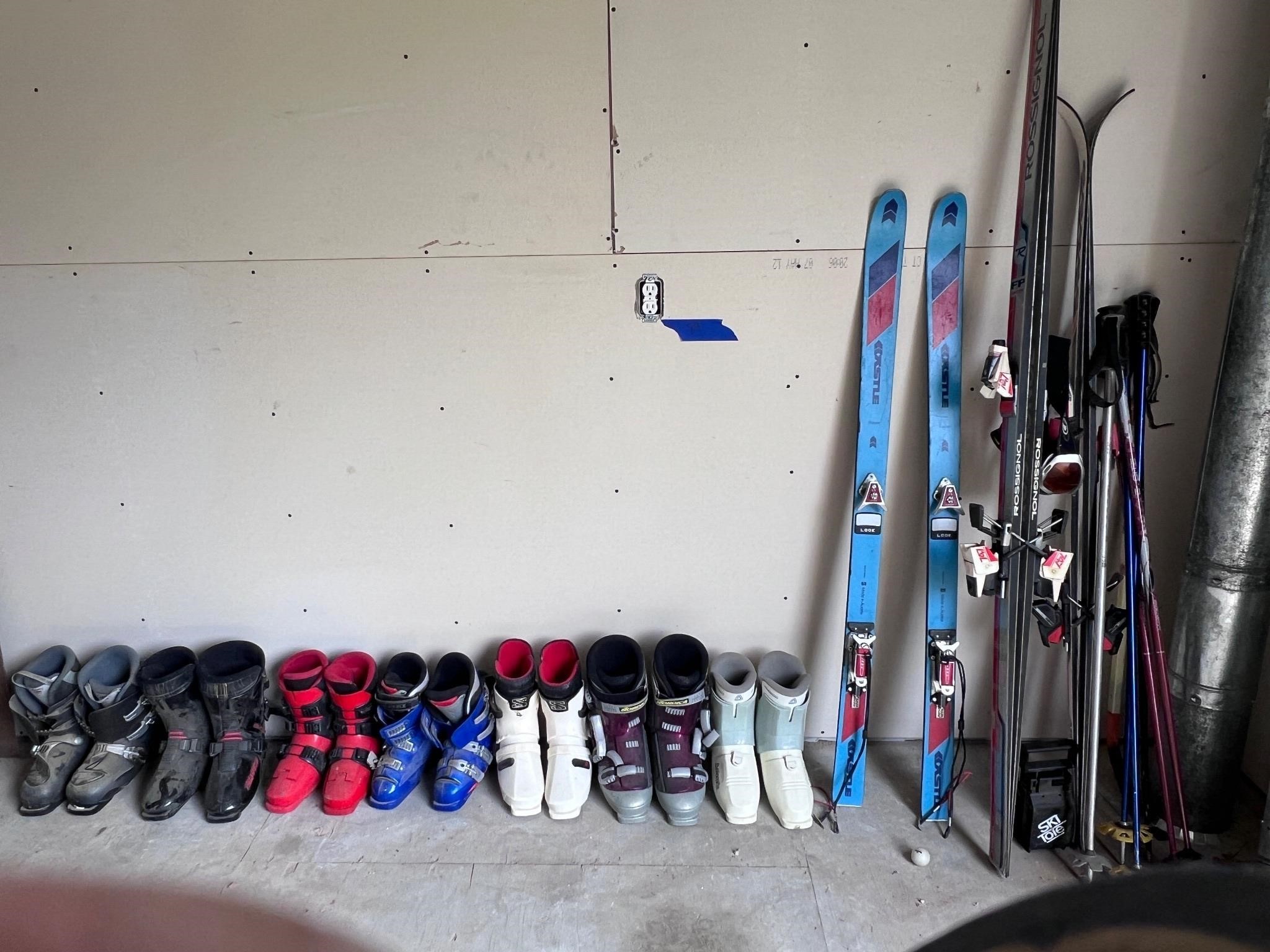 Skis, Ski Boots, And Poles
