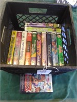 Crate of Disney/Other VHS Tapes