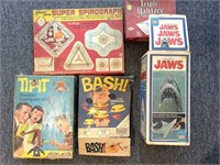 Vintage Board Games : Jaws, Tip-It, Bash!, Triple