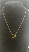 925 gold over sterling necklace with half circle