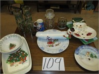 Snowman & Christmas dishes (serving)