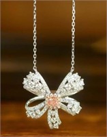 Natural Pink Diamond 18K Gold Necklace