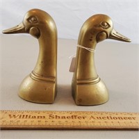 Brass Duck Head Bookends 6 & 1/2" H