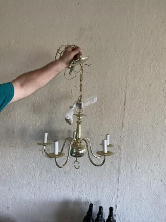 Brass chandelier