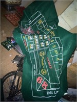 6’ x 3’ craps table cover and poker chips