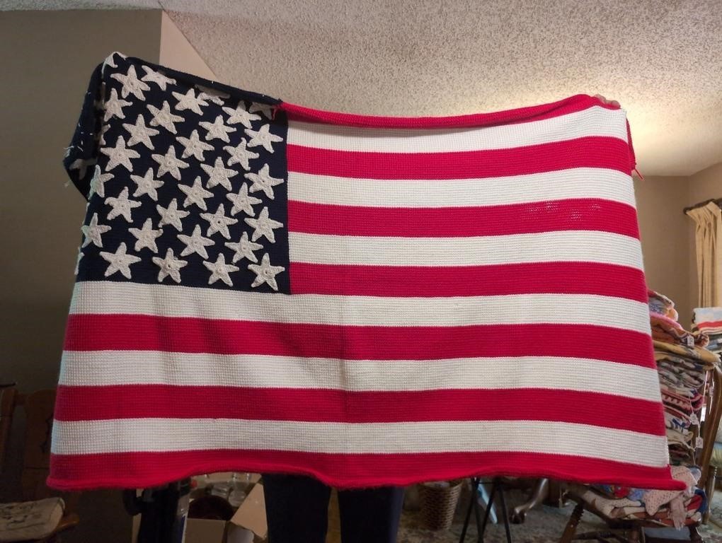 Crochet American Flag approx. 59 x 35