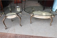 Glass Iron & Marble Coffee & End Tables