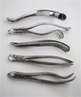 LOT OF FIVE DENTISTS PLIERS