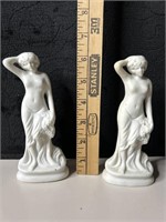 Nude Woman/Grapes Porcelain Figurines (2)