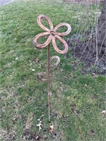 Cast iron flower art yard ornament