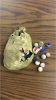 Vintage bag of multiple marbles