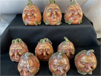 9pcs Resin Funky Pumpkin Holiday Décor