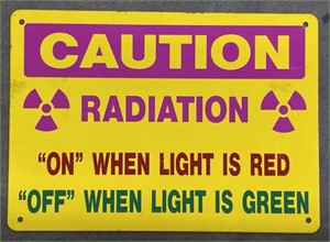 (N) Caution Radiation Metal Sign 14” x 10”