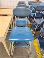 10 metal frame hard plastic school desk chairs,